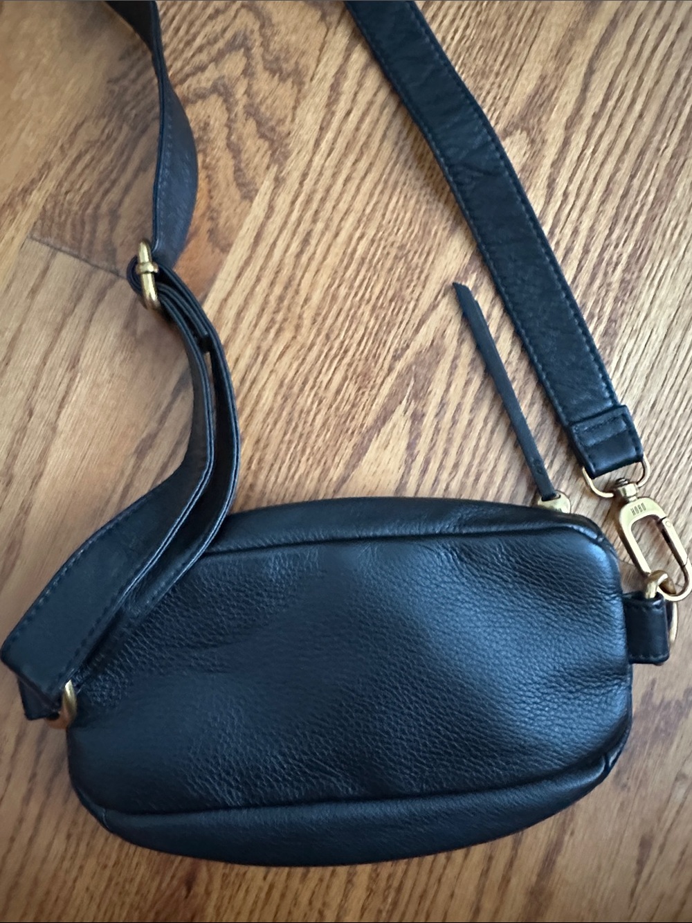 HOBO Black Leather Crossbody Belt Bag with Gold Hardware - Picture 3 of 4